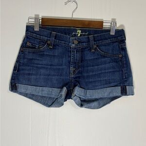 7 For All Mankind Dark Blue Jean Shorts